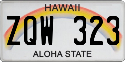 HI license plate ZQW323