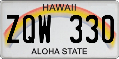 HI license plate ZQW330