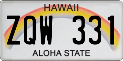 HI license plate ZQW331