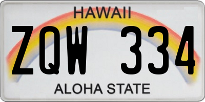HI license plate ZQW334