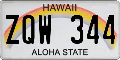 HI license plate ZQW344