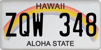 HI license plate ZQW348