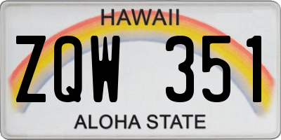HI license plate ZQW351