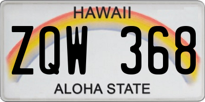 HI license plate ZQW368