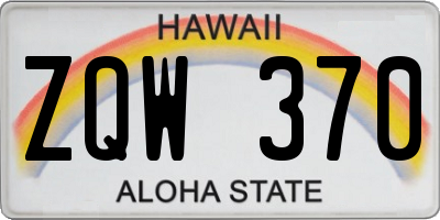 HI license plate ZQW370