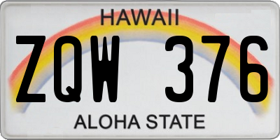 HI license plate ZQW376