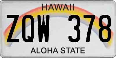 HI license plate ZQW378