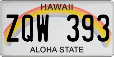 HI license plate ZQW393