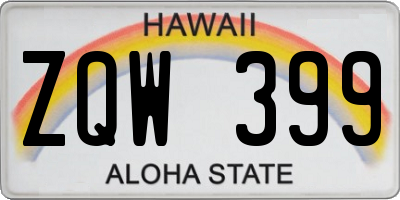 HI license plate ZQW399