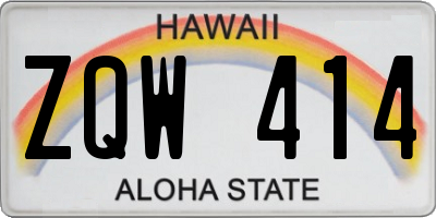 HI license plate ZQW414