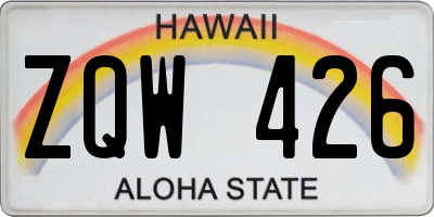 HI license plate ZQW426