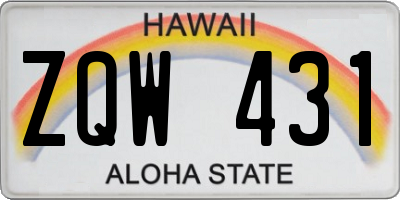 HI license plate ZQW431