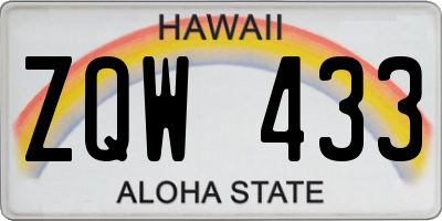 HI license plate ZQW433