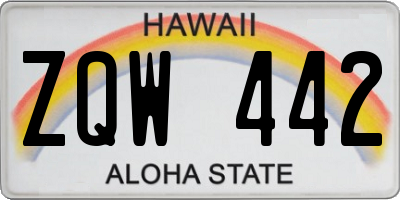 HI license plate ZQW442
