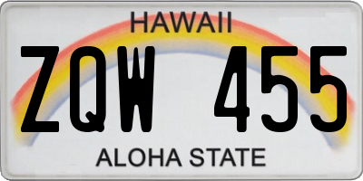 HI license plate ZQW455