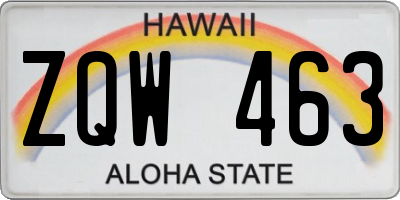HI license plate ZQW463