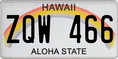 HI license plate ZQW466