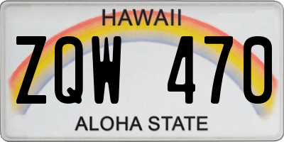 HI license plate ZQW470