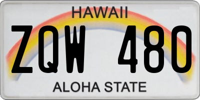 HI license plate ZQW480