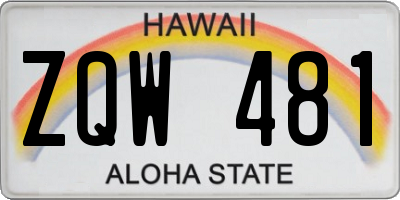 HI license plate ZQW481