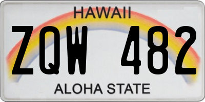 HI license plate ZQW482