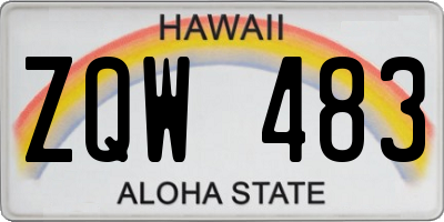 HI license plate ZQW483