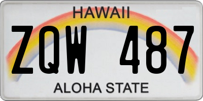 HI license plate ZQW487