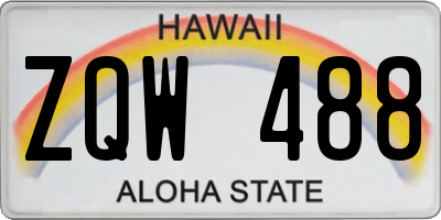 HI license plate ZQW488