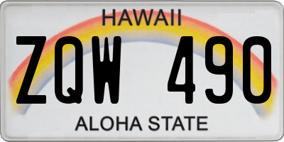 HI license plate ZQW490
