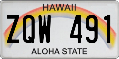 HI license plate ZQW491