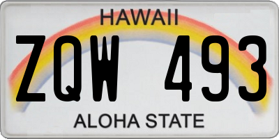HI license plate ZQW493