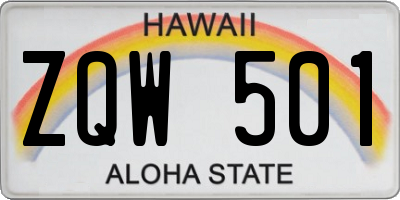 HI license plate ZQW501