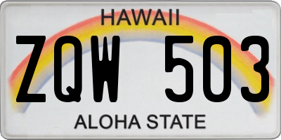 HI license plate ZQW503