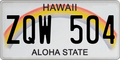 HI license plate ZQW504
