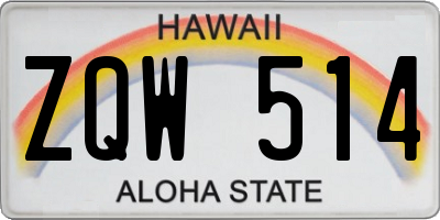 HI license plate ZQW514