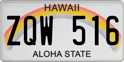 HI license plate ZQW516