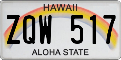 HI license plate ZQW517