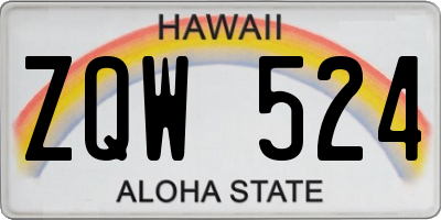 HI license plate ZQW524