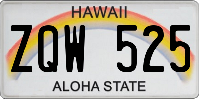 HI license plate ZQW525