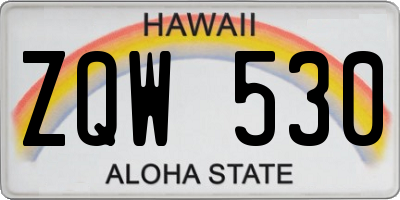 HI license plate ZQW530