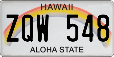 HI license plate ZQW548