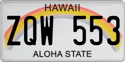 HI license plate ZQW553