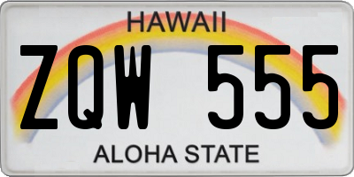 HI license plate ZQW555