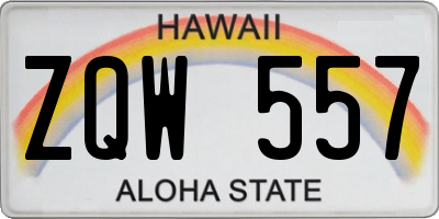 HI license plate ZQW557