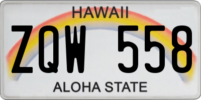 HI license plate ZQW558