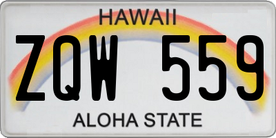 HI license plate ZQW559