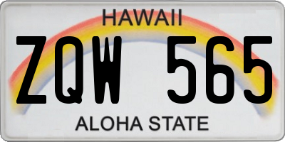 HI license plate ZQW565