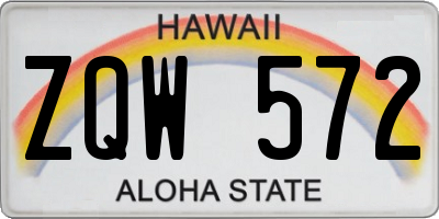 HI license plate ZQW572