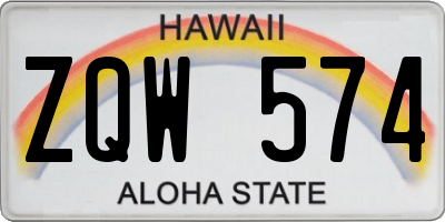 HI license plate ZQW574