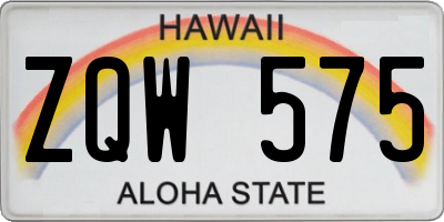 HI license plate ZQW575